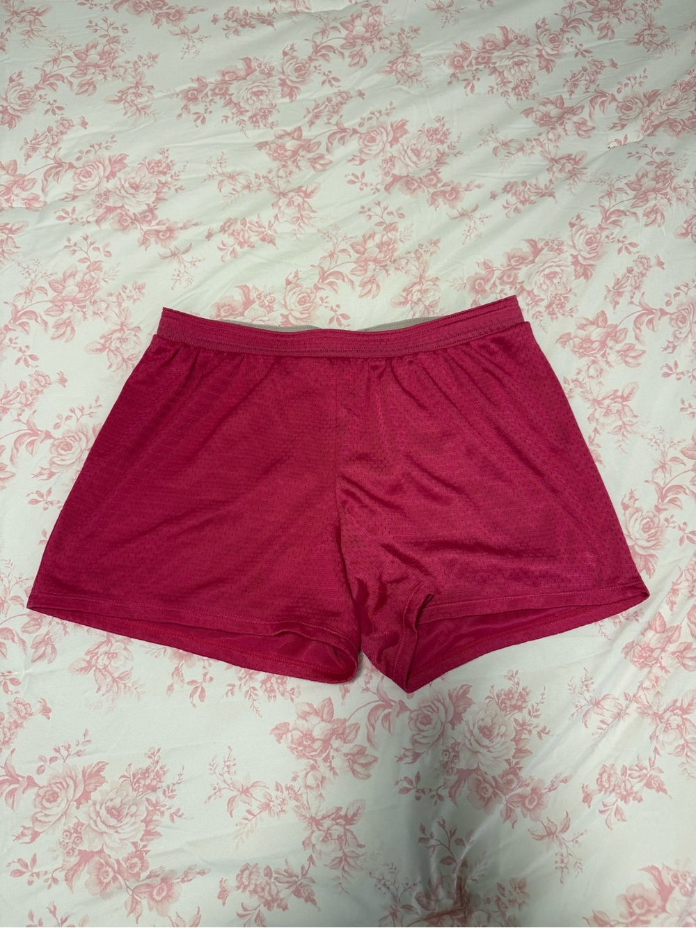 Champion Women’s Athletic Mesh Shorts in Magenta